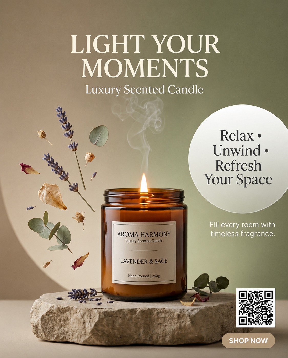 Aroma Harmony Candle — graphic design by Business Hunters