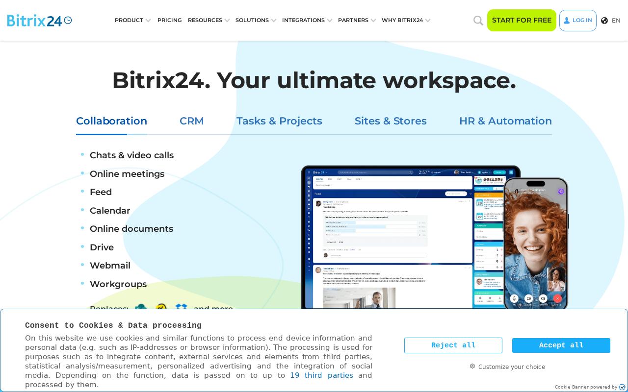 Bitrix24 website built by Business Hunters